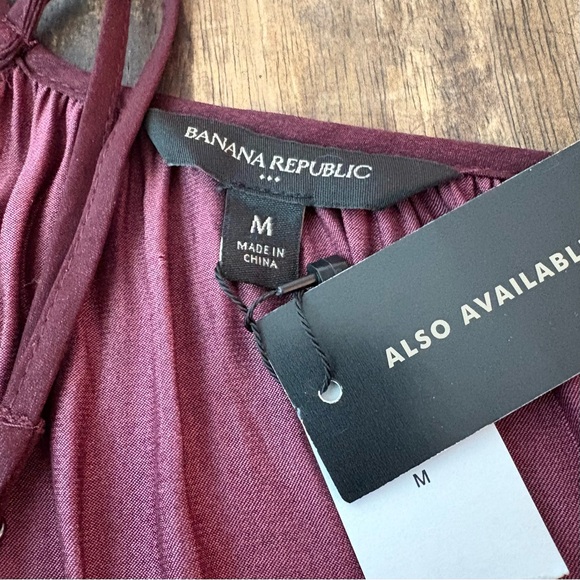 Banana Republic Burgundy and Yellow Midi Dress - Picture 8 of 12